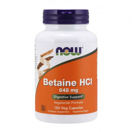 NOW FOODS Betaine HCL (Betaina) 648mg 120kap vege