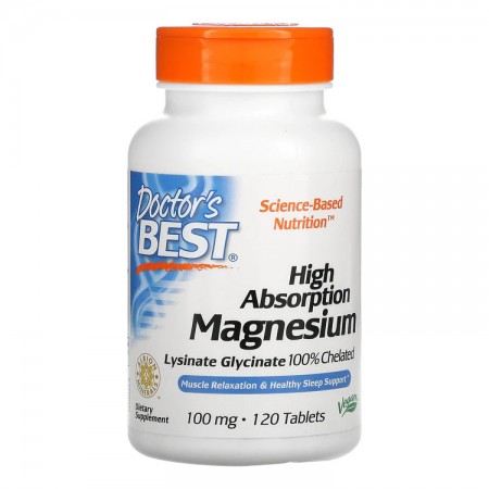 DOCTOR'S BEST High Absorption Magnesium 100% Chelated 120tab