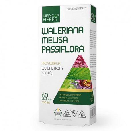 MEDICA HERBS Waleriana Melisa Passiflora 60kaps